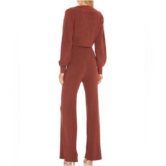 NWT Free People Emilie Knit Two Piece
Sweater Set Top Pants Cherry Cola - Picture 2 of 7